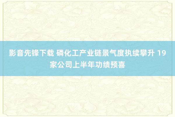 影音先锋下载 磷化工产业链景气度执续攀升 19家公司上半年功绩预喜