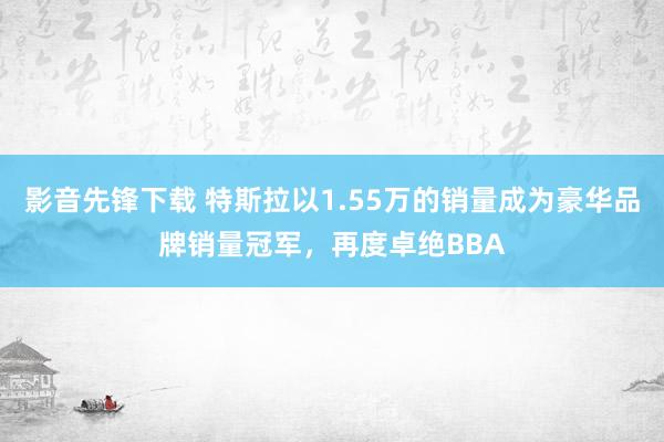 影音先锋下载 特斯拉以1.55万的销量成为豪华品牌销量冠军，再度卓绝BBA