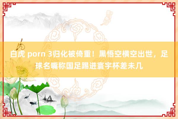 白虎 porn 3归化被倚重！黑悟空横空出世，足球名嘴称国足踢进寰宇杯差未几