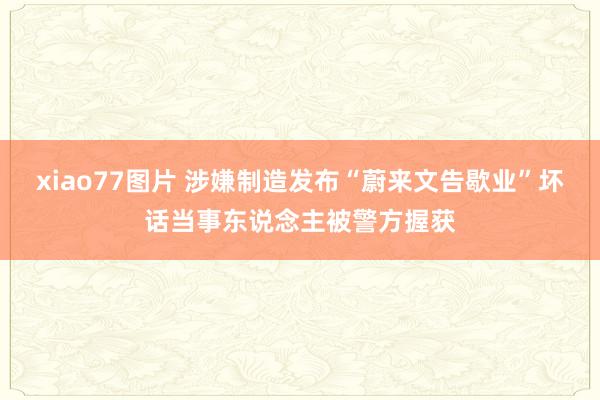 xiao77图片 涉嫌制造发布“蔚来文告歇业”坏话当事东说念主被警方握获