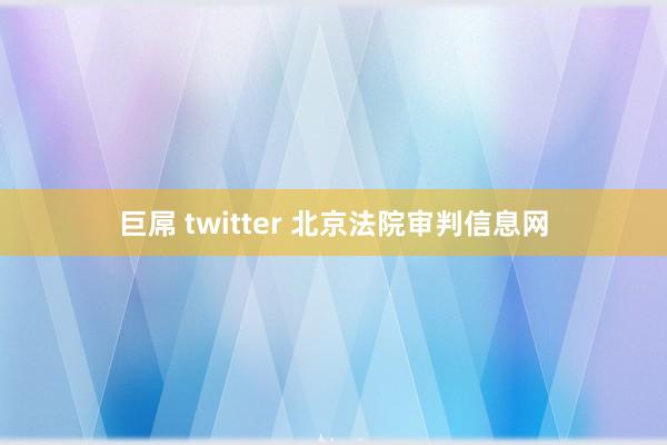 巨屌 twitter 北京法院审判信息网